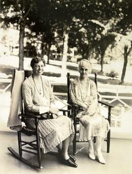 Eleanor Roosevelt and Anna Pennybacker on CWC Porch