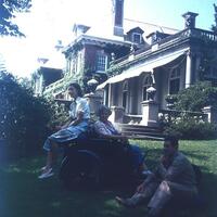 Margarita Phipps, her son Michael and his wife Molly, posing at Westbury House