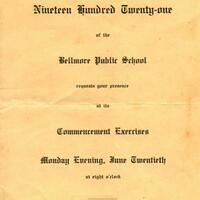 Bellmore Public School Commencement Exercises, 1921