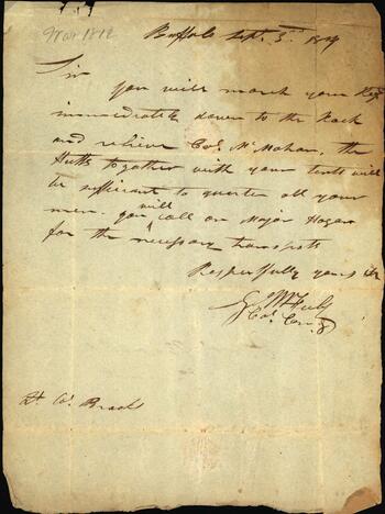 War of 1812 Letters from the Young Men's Association