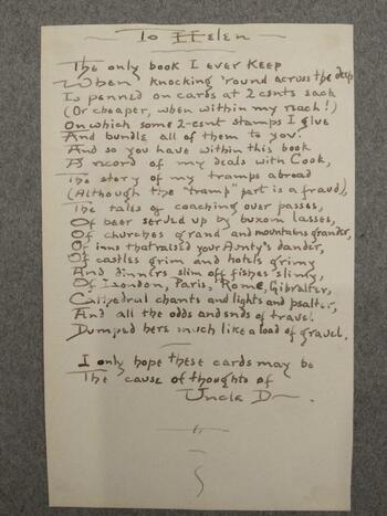 Bookplate poem from Album #1